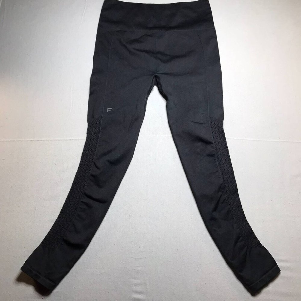 Fabletics Womens Leggings Black Mid Rise Full Length Stretch Elastic Waist